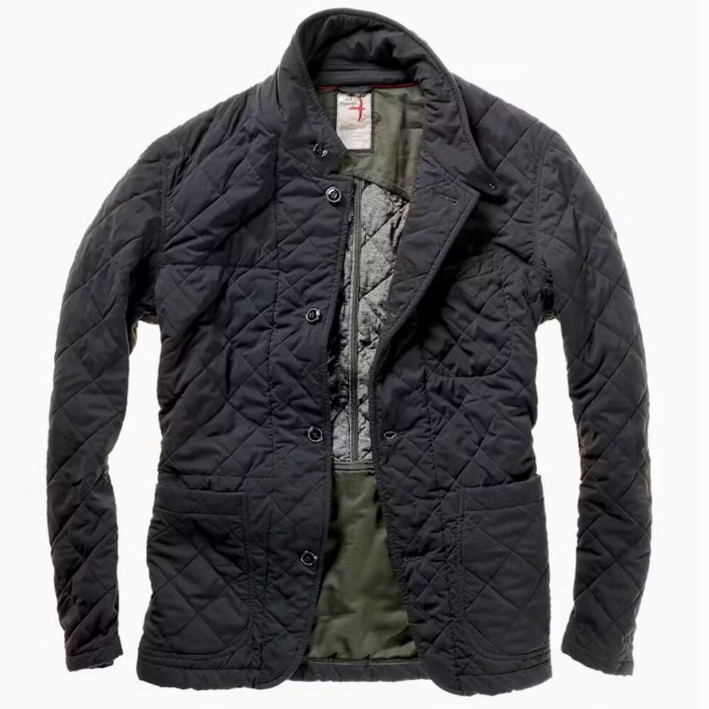 Relwen Quilted Trap Blazer - Navy - Large